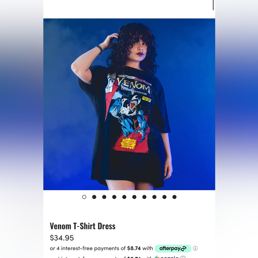 Brand new ready to ship venom shirt dress from cakeworthy